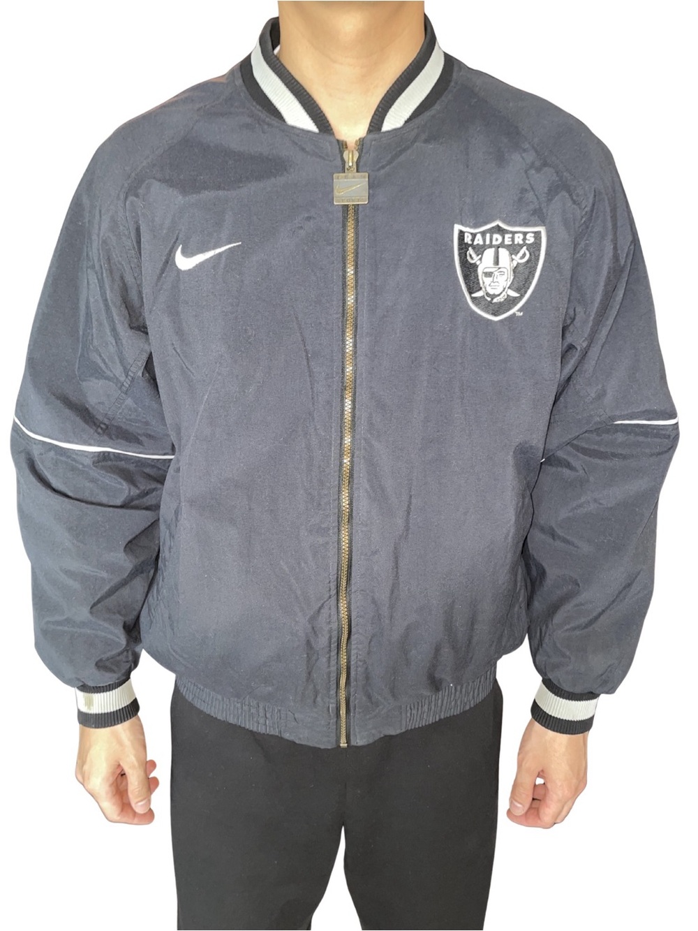 Vintage 90s Nike authentic pro line Oakland raiders bomber jacket